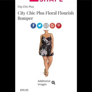 City Chic Black Floral Romper